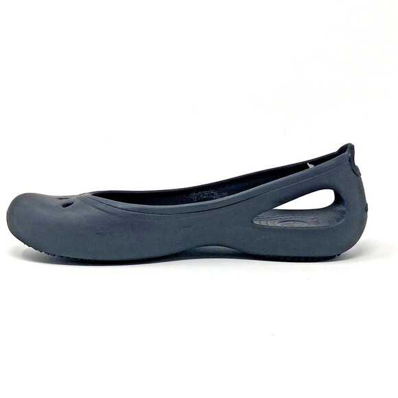 Crocs Kadee Ballet Flats Women's Size 10 Black Slip On Comfort Shoes Cut Outs - Picture 6 of 10